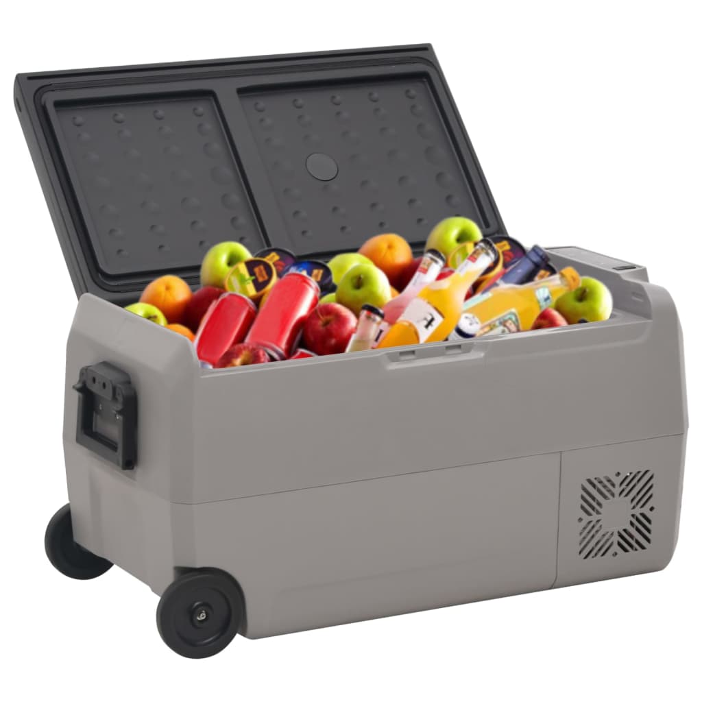 Cool Box with Wheel and Handle Black&Grey 50 L PP&PE