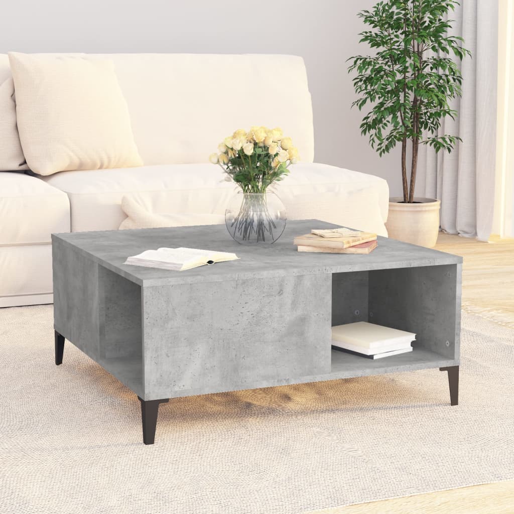 Coffee Table Concrete Grey 80x80x36.5 cm Engineered Wood