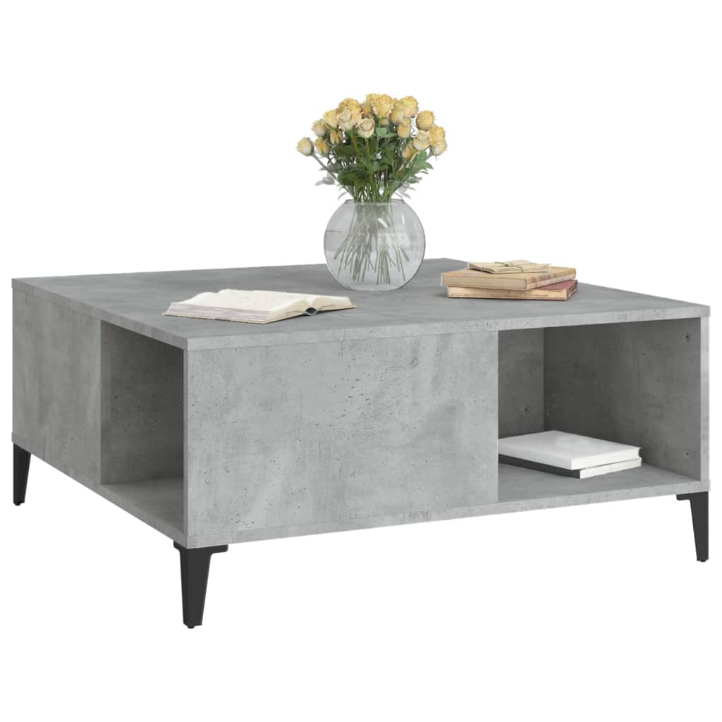 Coffee Table Concrete Grey 80x80x36.5 cm Engineered Wood