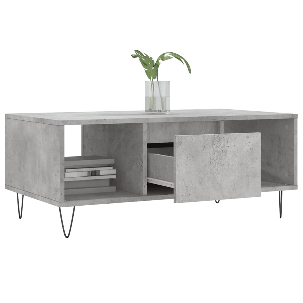 Coffee Table Concrete Grey 90x50x36.5 cm Engineered Wood