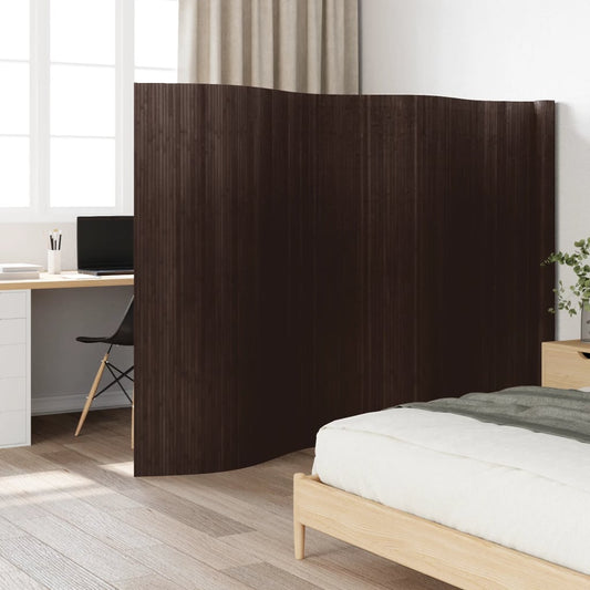 Room Divider Dark Brown 165x600 cm Bamboo