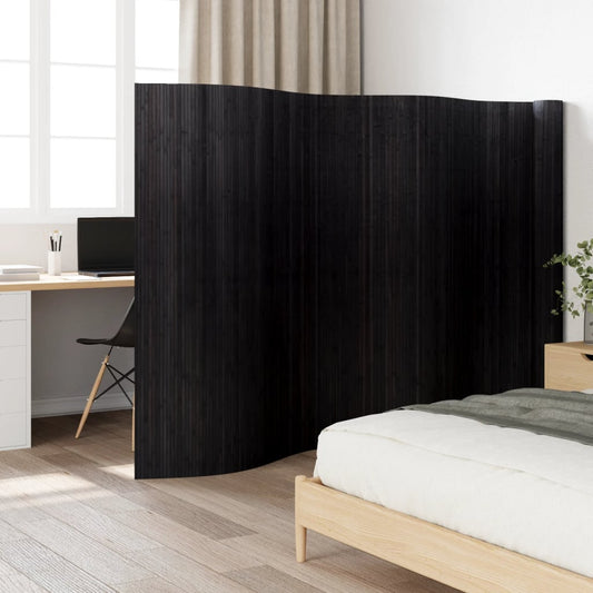 Room Divider Black 165x800 cm Bamboo
