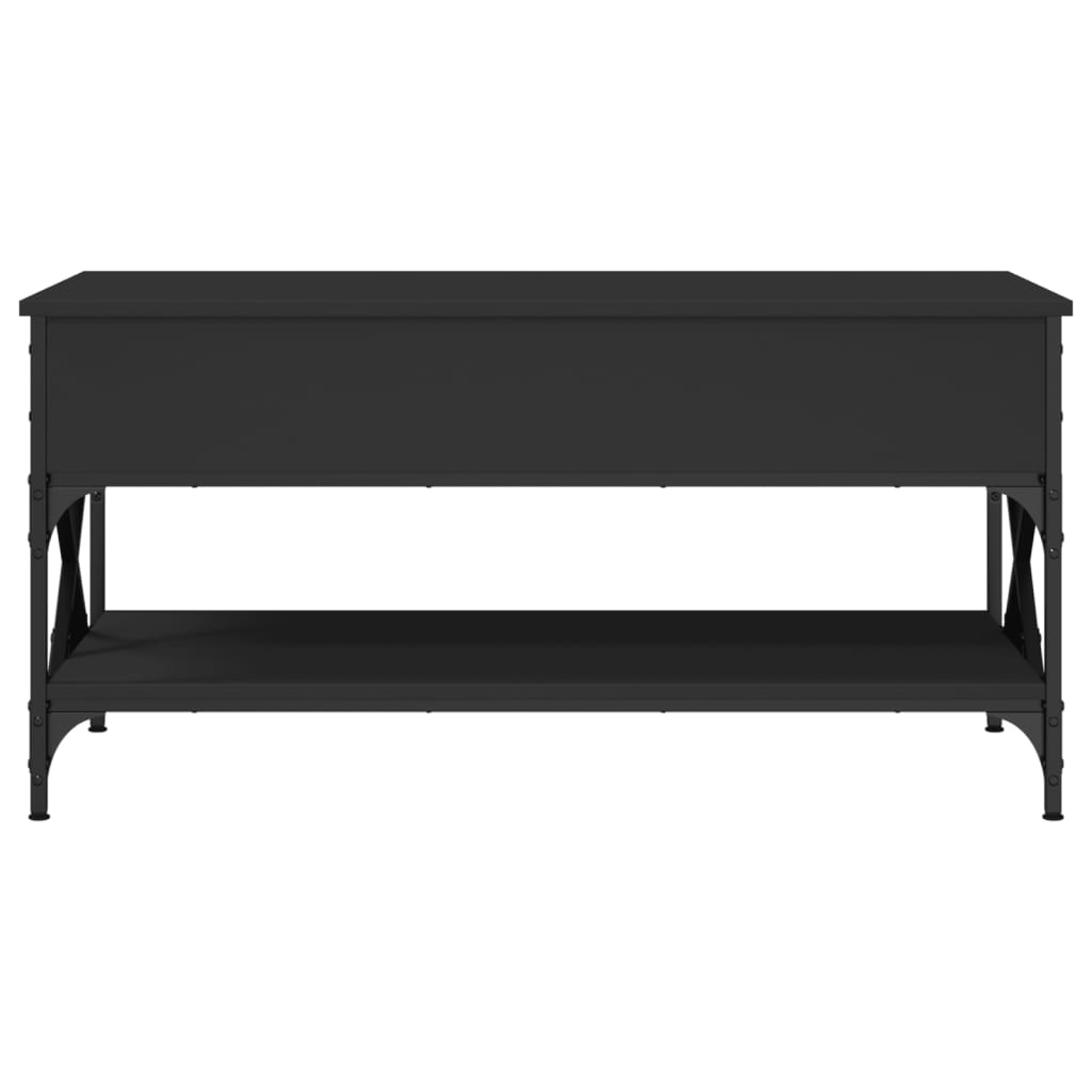 Coffee Table Black 100x50x50 cm Engineered Wood and Metal