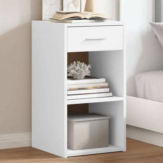 Bedside Cabinet White 35x34x65 cm Engineered Wood