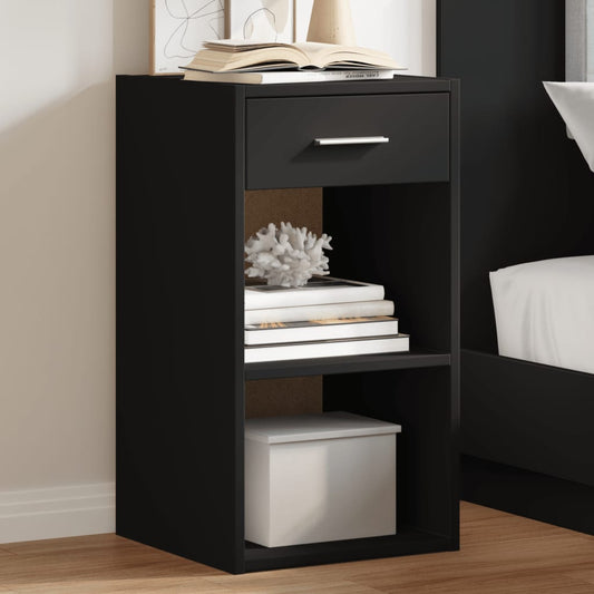 Bedside Cabinet Black 35x34x65 cm Engineered Wood