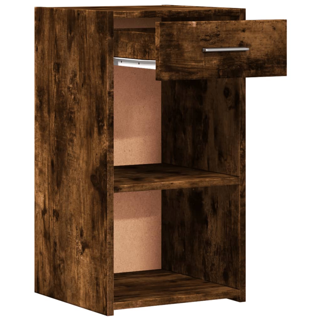 Bedside Cabinet Smoked Oak 35x34x65 cm Engineered Wood