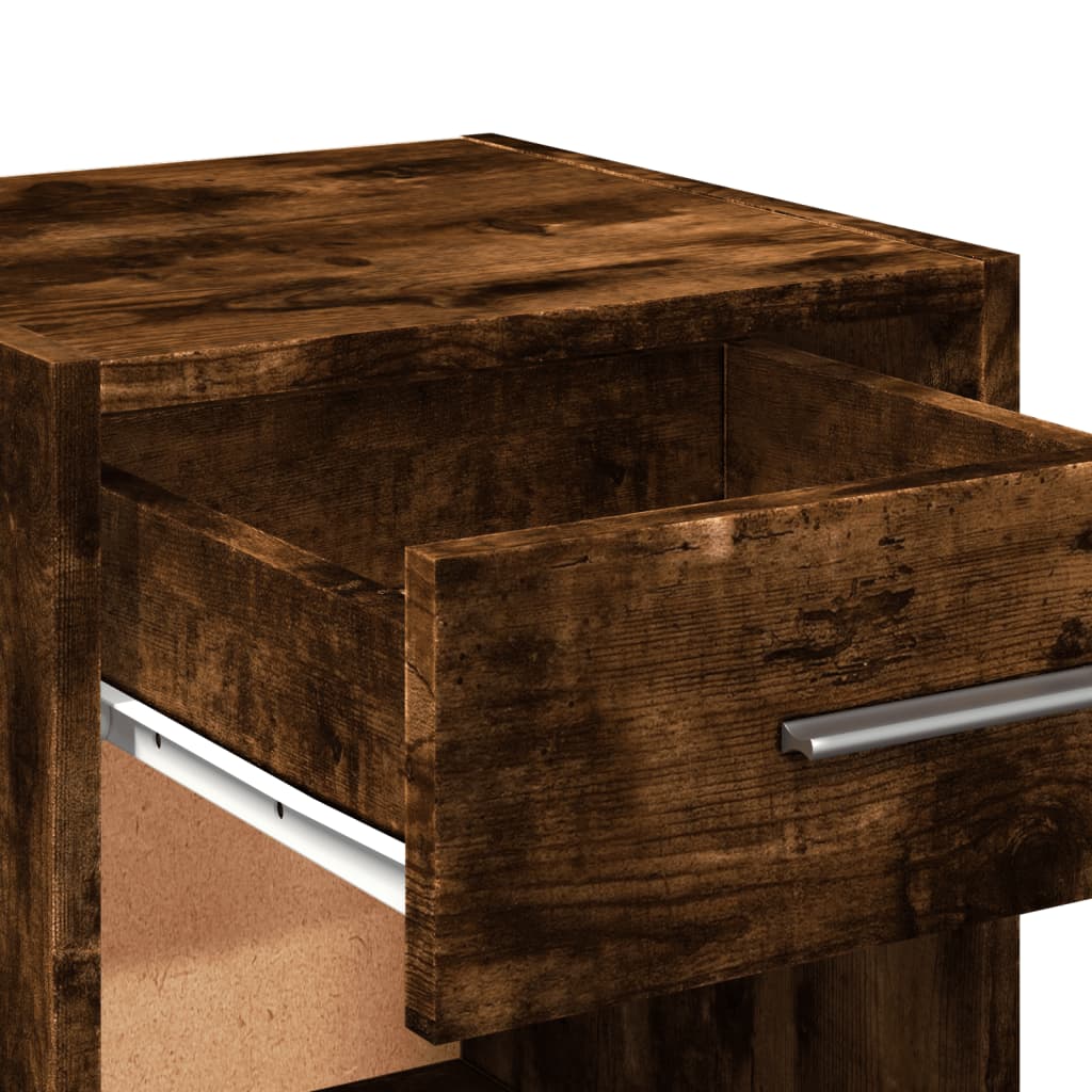 Bedside Cabinet Smoked Oak 35x34x65 cm Engineered Wood