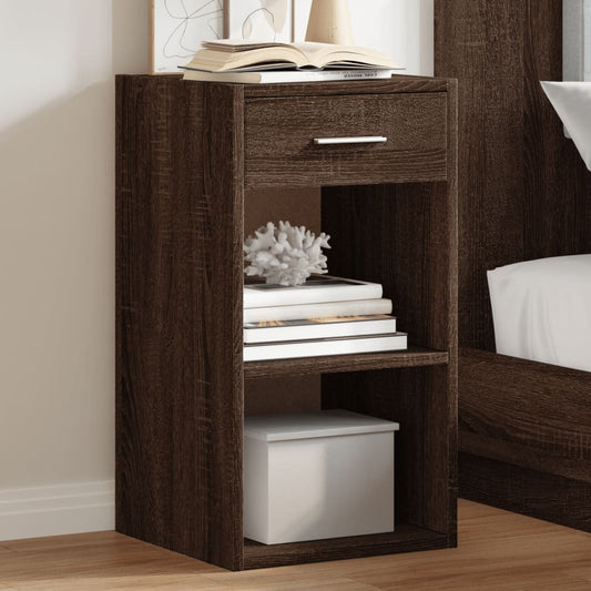 Bedside Cabinet Brown Oak 35x34x65 cm Engineered Wood