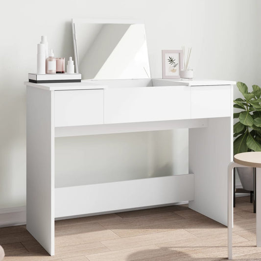 Dressing Table with Mirror White 100x45x76 cm