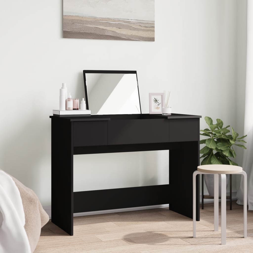 Dressing Table with Mirror Black 100x45x76 cm