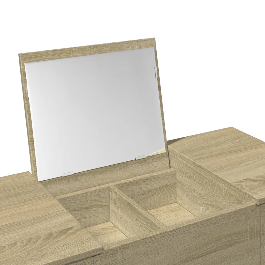 Dressing Table with Mirror Sonoma Oak 100x45x76 cm