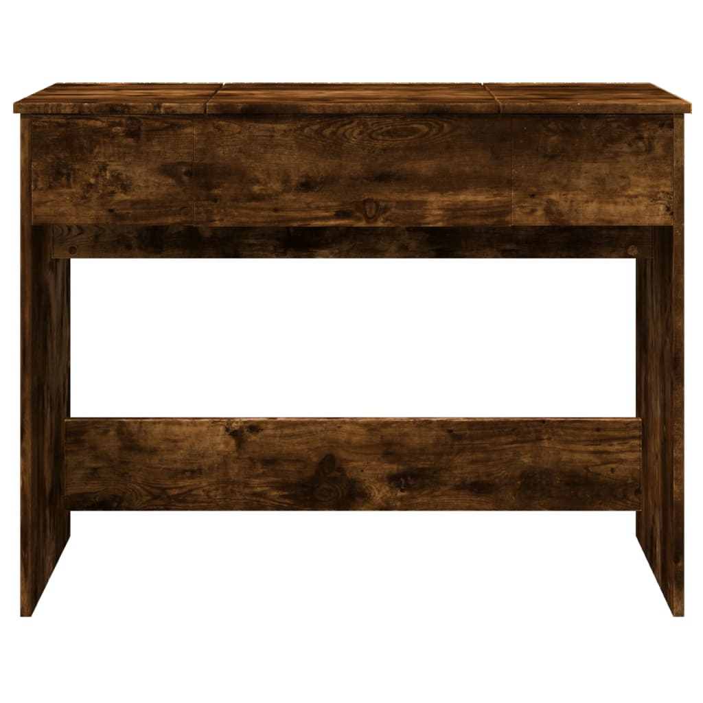 Dressing Table with Mirror Smoked Oak 100x45x76 cm