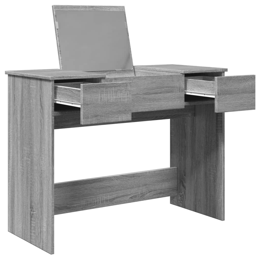 Dressing Table with Mirror Grey Sonoma 100x45x76 cm