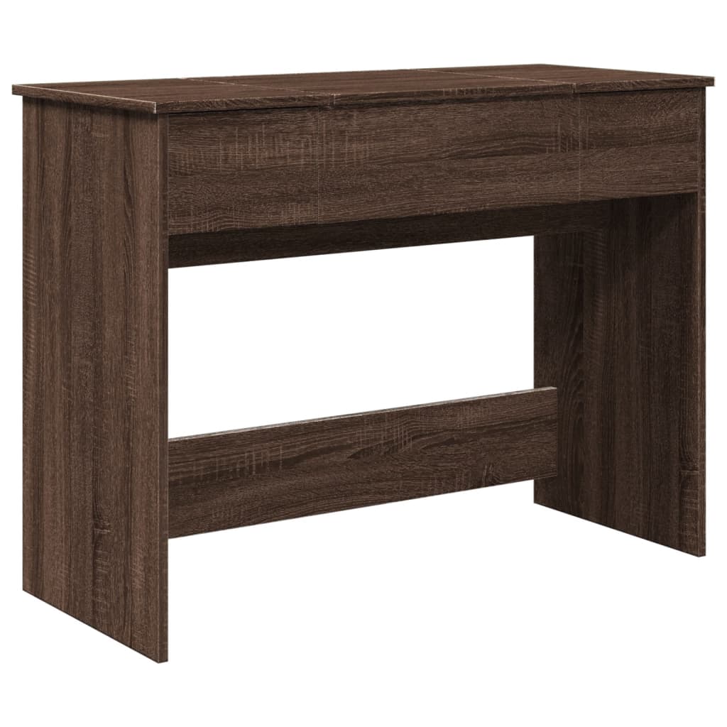Dressing Table with Mirror Brown Oak 100x45x76 cm