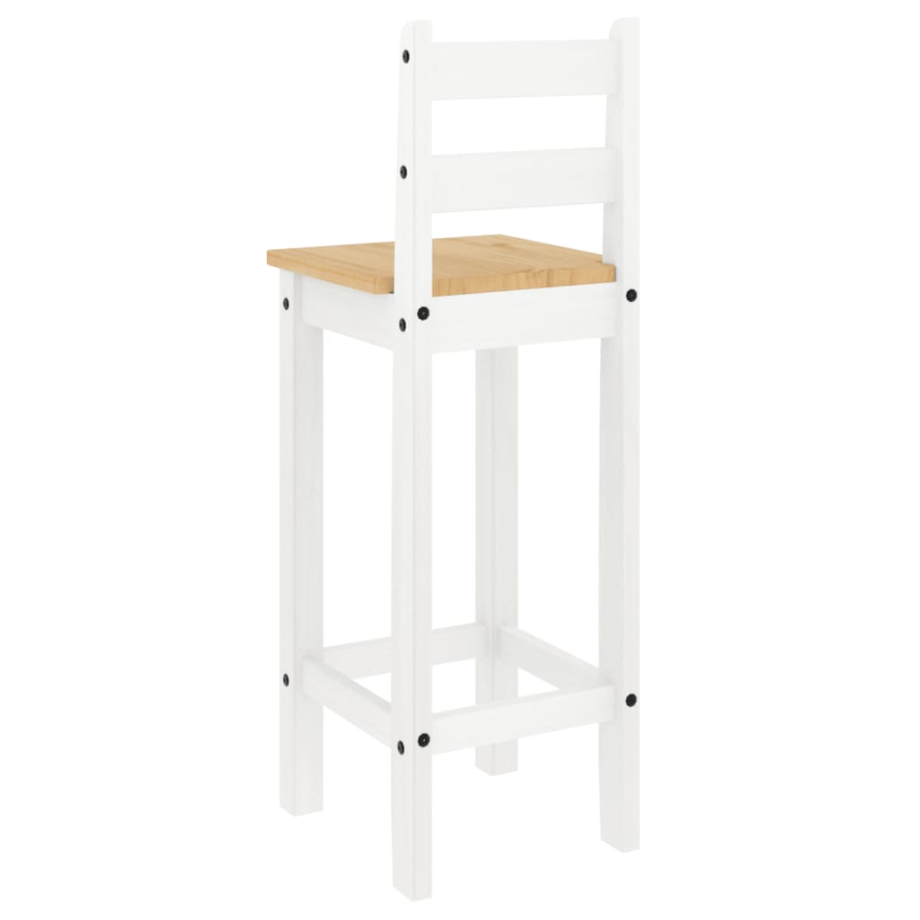 Bar Chairs 2 pcs White Solid Wood Pine