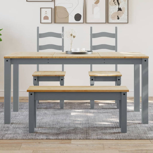 Dining Table Panama Grey 160x80x75 cm Solid Wood Pine