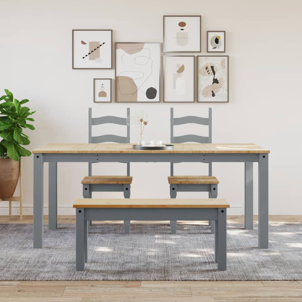 Dining Table Panama Grey 180x90x75 cm Solid Wood Pine
