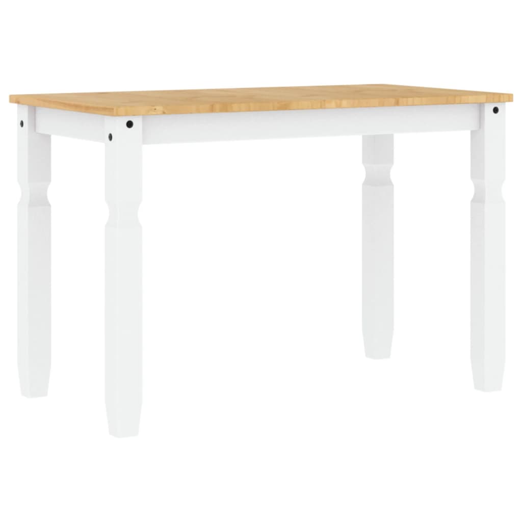 Dining Table Corona White 112x60x75 cm Solid Wood Pine