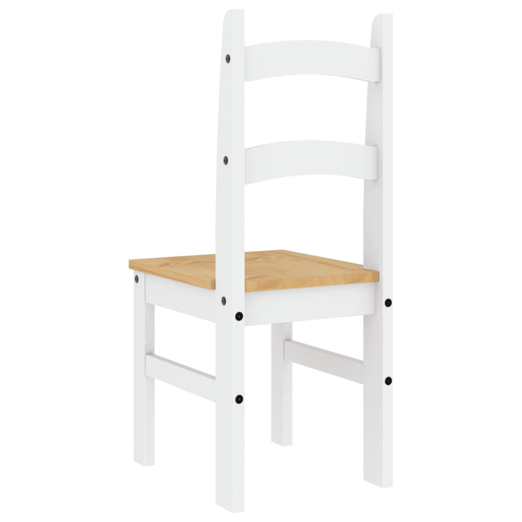 Dining Chairs 2 pcs White 40x46x99 cm Solid Wood Pine