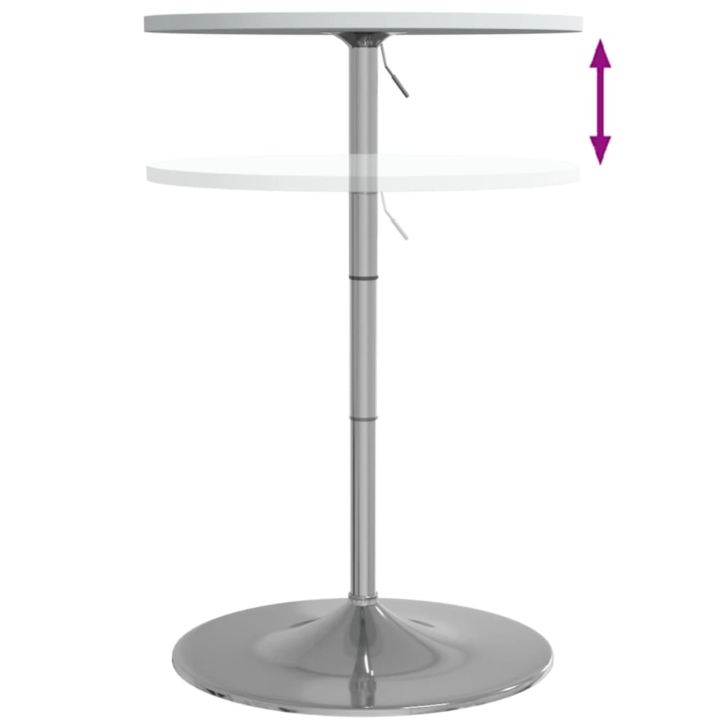 Bar Table White 60x60x90 cm Engineered Wood and Chromed Steel