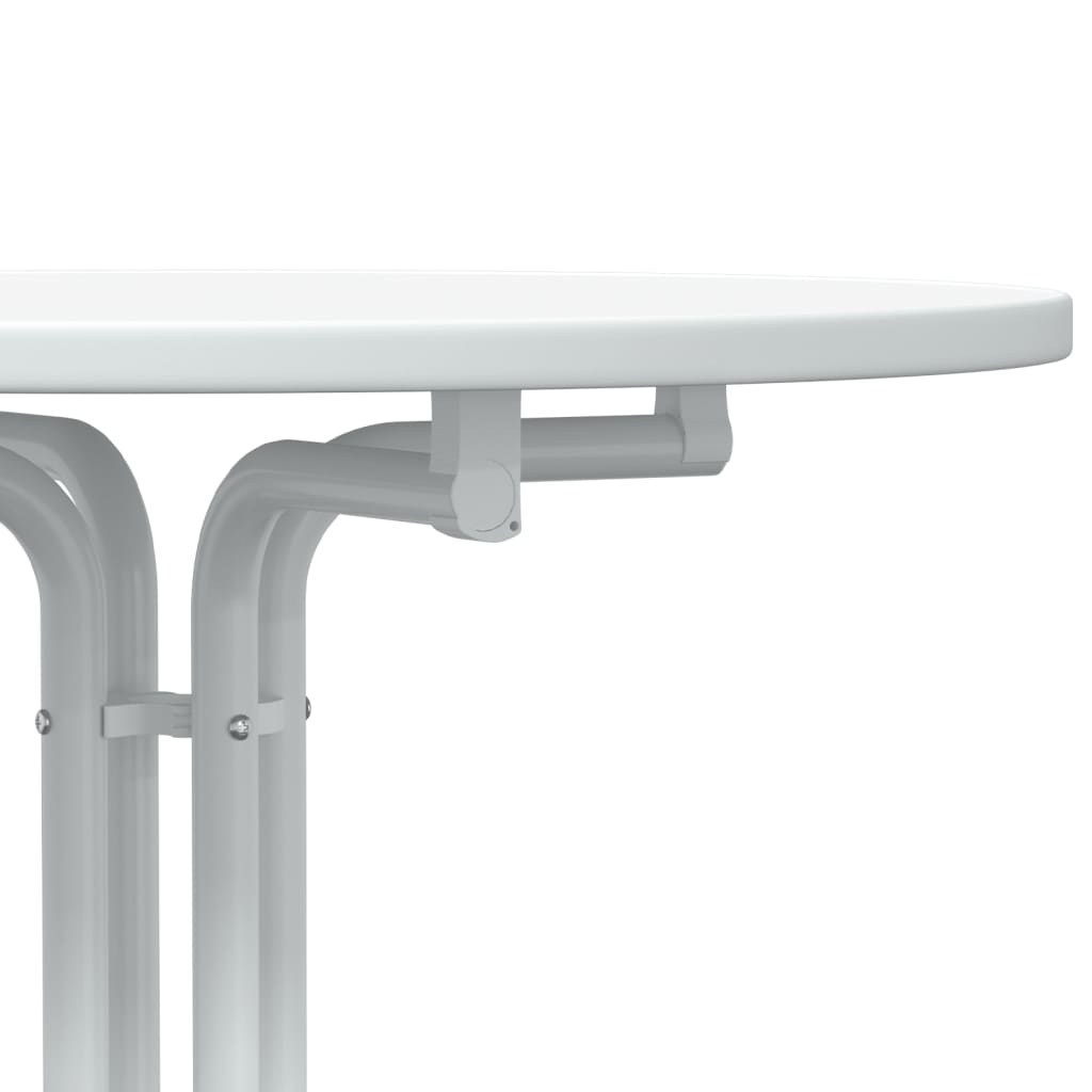 Dining Table White Ø60x110 cm Engineered Wood and Steel