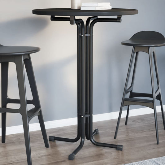 Dining Table Black Ø80x110 cm Engineered Wood and Steel