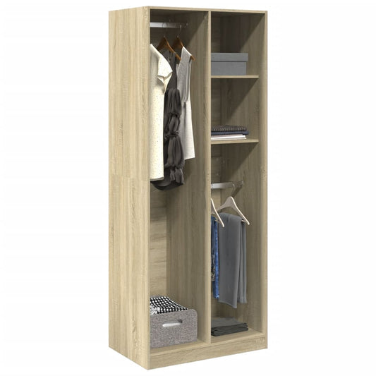 Wardrobe Sonoma Oak 80x50x200 cm Engineered Wood