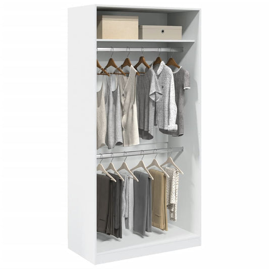 Wardrobe White 100x50x200 cm Engineered Wood