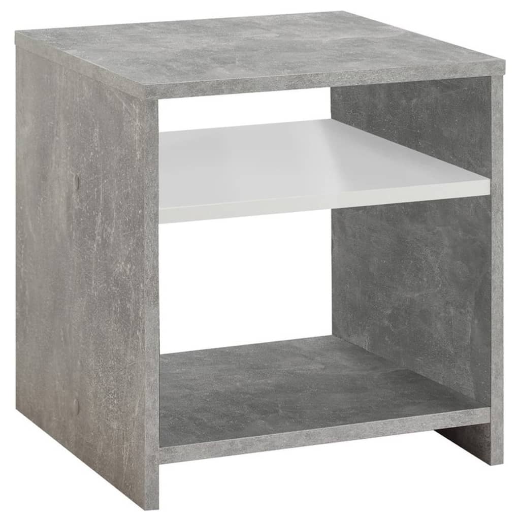 FMD Coffee Table with Shelf Concrete Grey and White