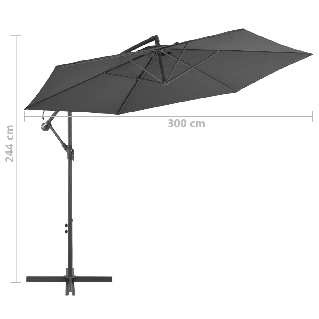 Cantilever Garden Parasol with Aluminium Pole 300 cm Anthracite