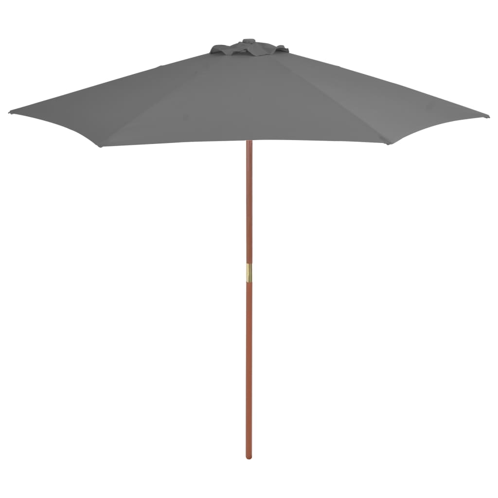 Garden Parasol with Wooden Pole 270 cm Anthracite