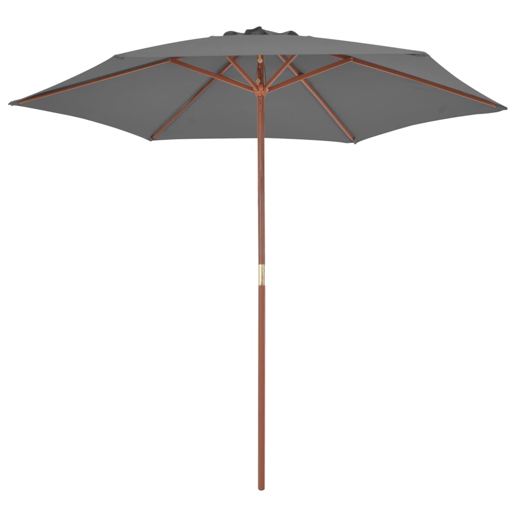 Garden Parasol with Wooden Pole 270 cm Anthracite