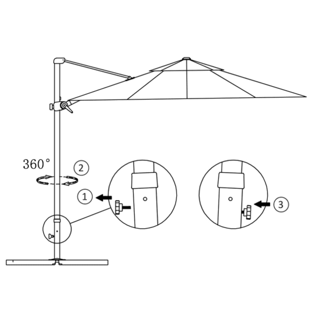 Cantilever Garden Parasol with Aluminium Pole Anthracite 300 cm