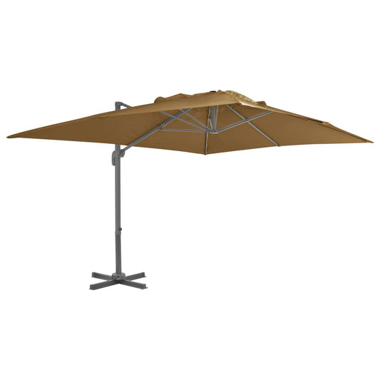 Cantilever Garden Parasol with Aluminium Pole 400x300 cm Taupe