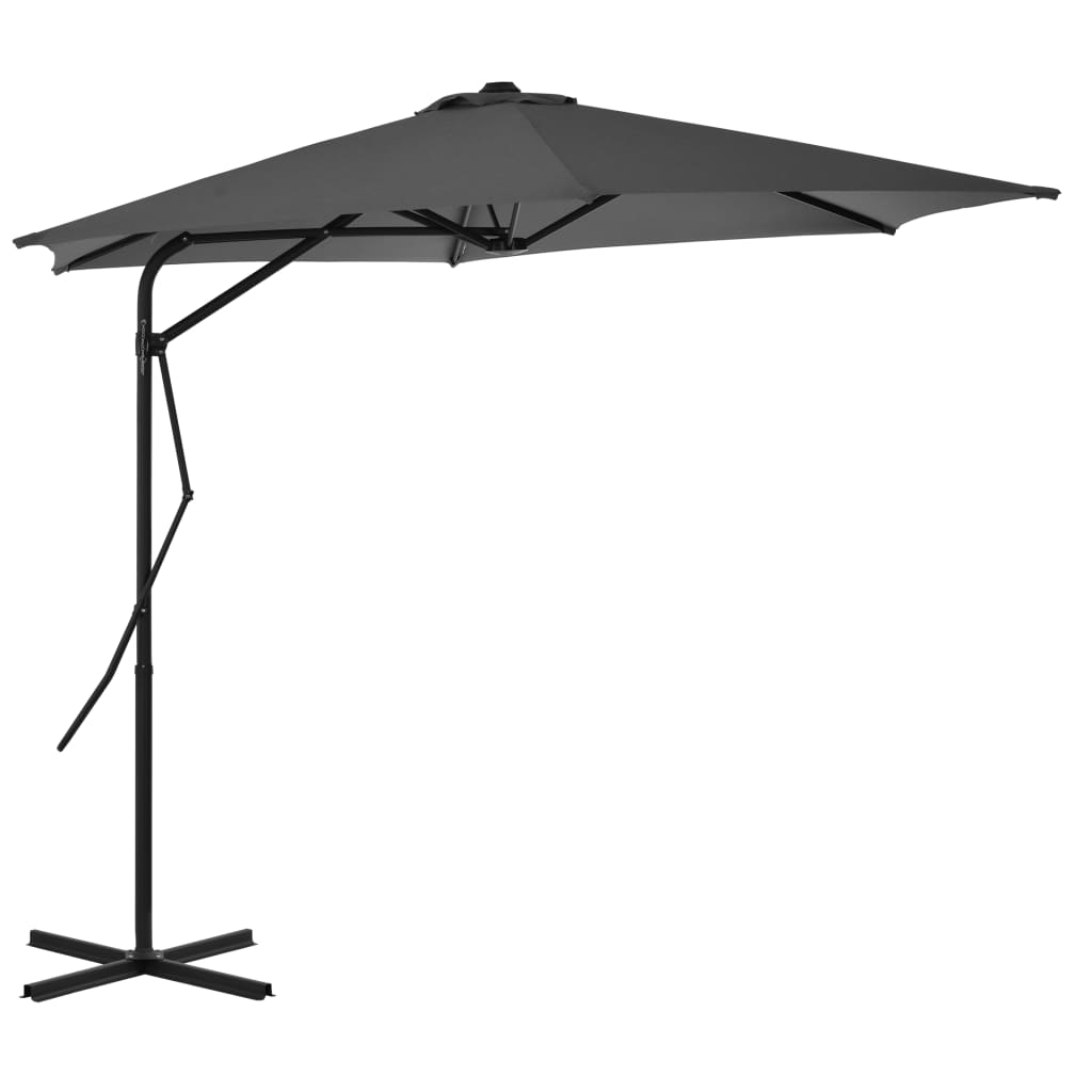 Garden Parasol with Steel Pole 300 cm Anthracite