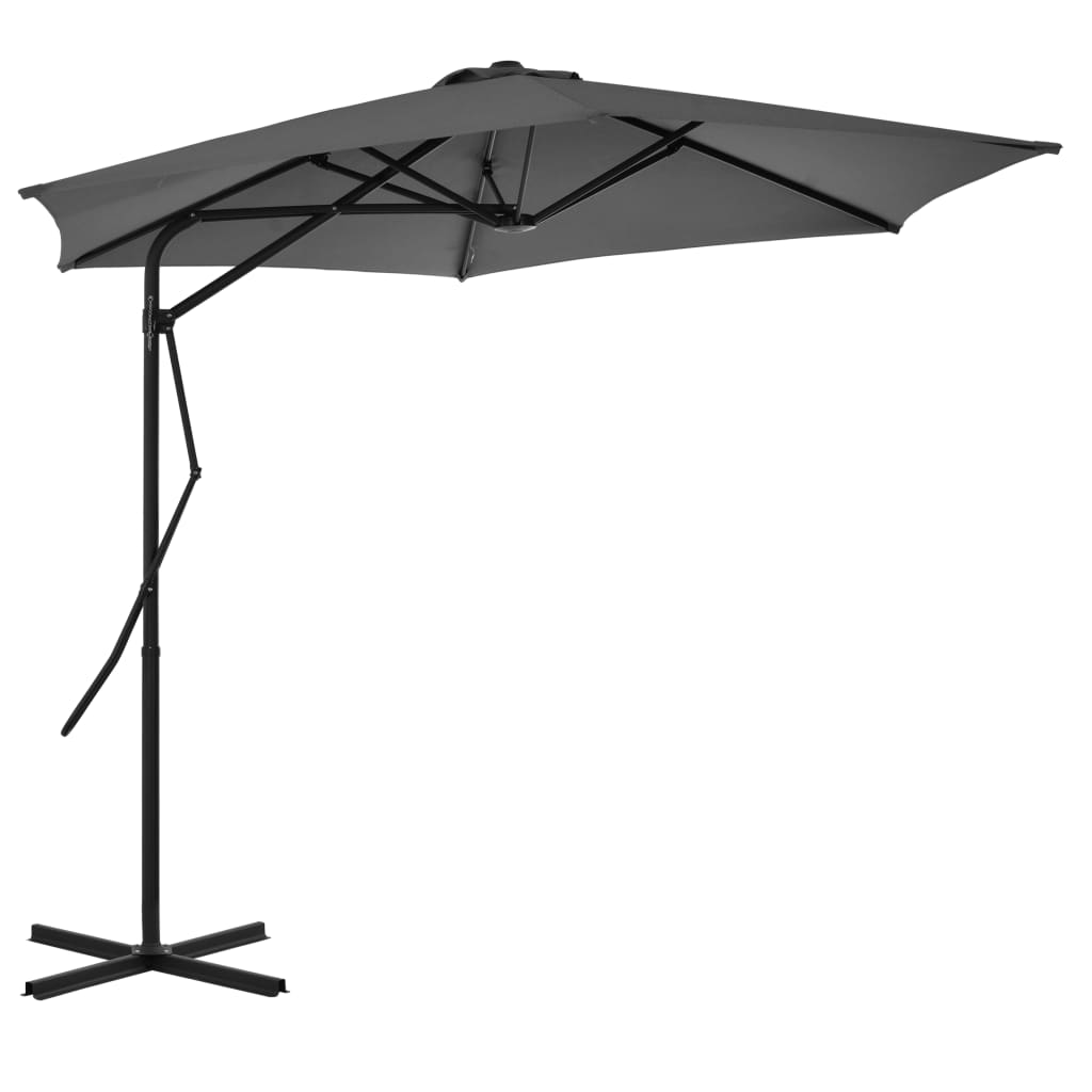 Garden Parasol with Steel Pole 300 cm Anthracite