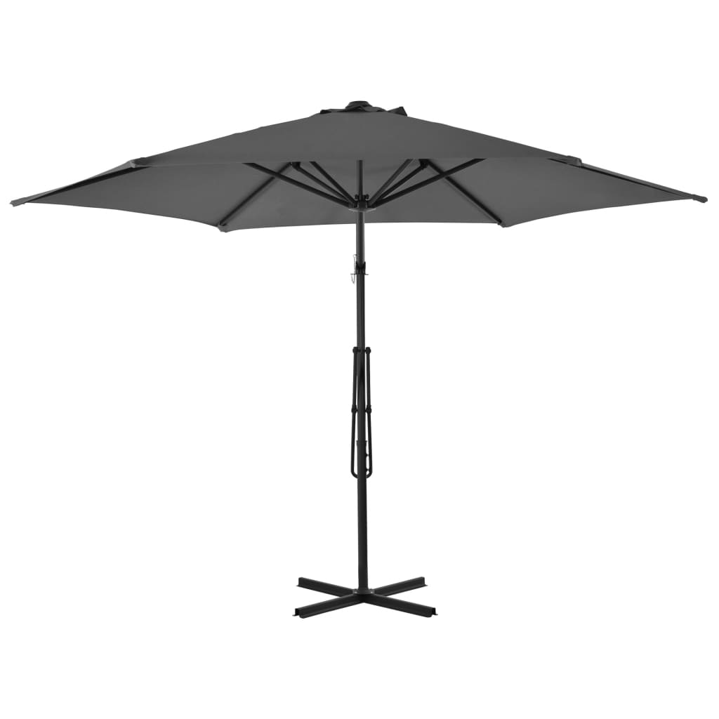 Garden Parasol with Steel Pole 300 cm Anthracite