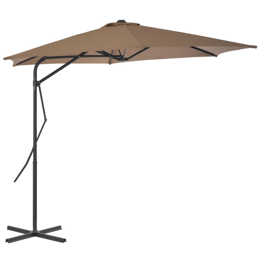 Garden Parasol with Steel Pole 300 cm Taupe