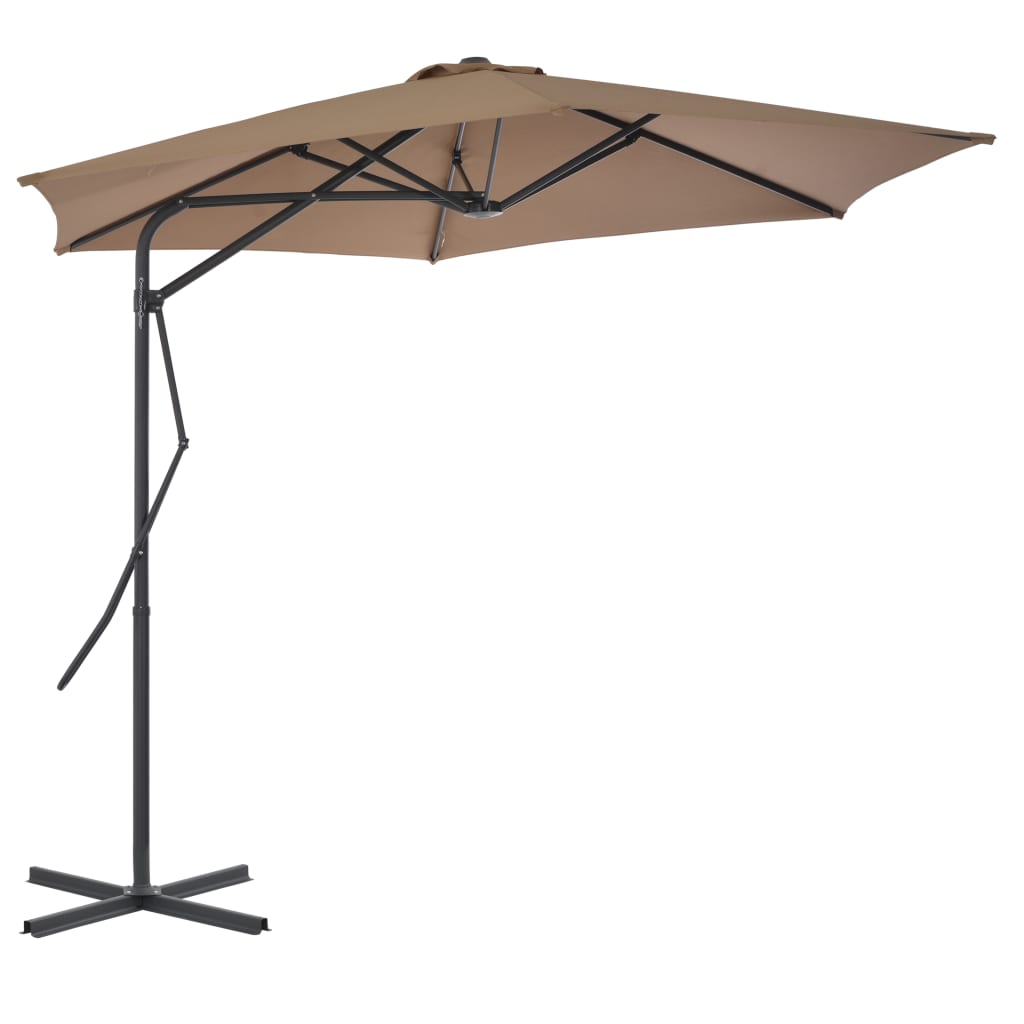 Garden Parasol with Steel Pole 300 cm Taupe