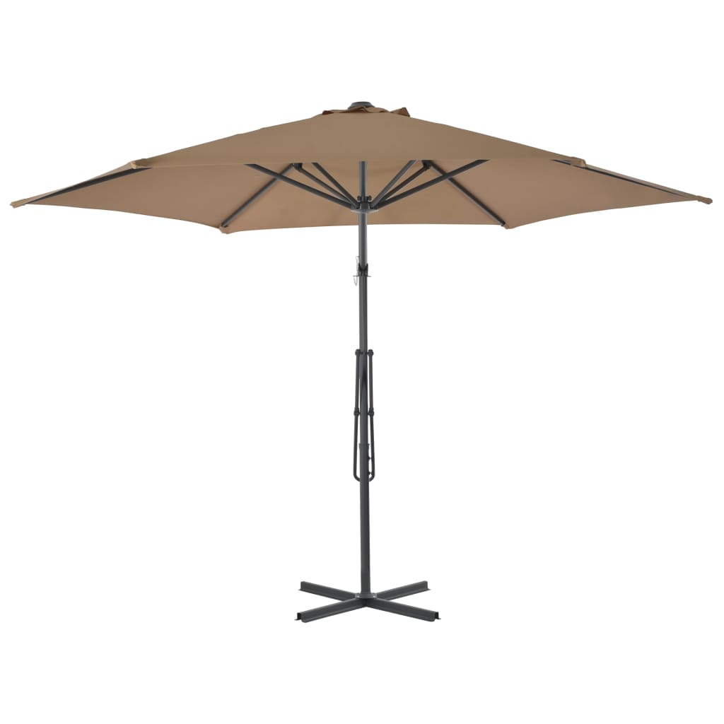 Garden Parasol with Steel Pole 300 cm Taupe