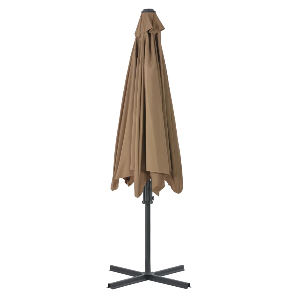 Garden Parasol with Steel Pole 300 cm Taupe