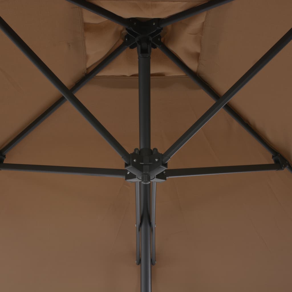 Garden Parasol with Steel Pole 300 cm Taupe