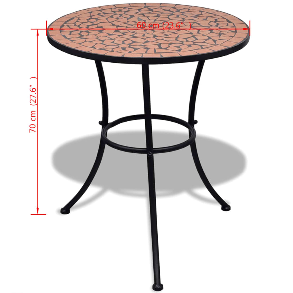 Bistro Table Terracotta 60 cm Mosaic