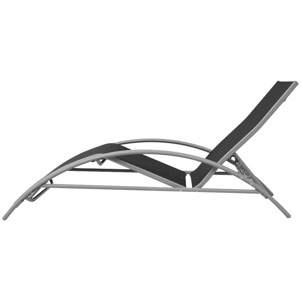 Sun Lounger Aluminium Black