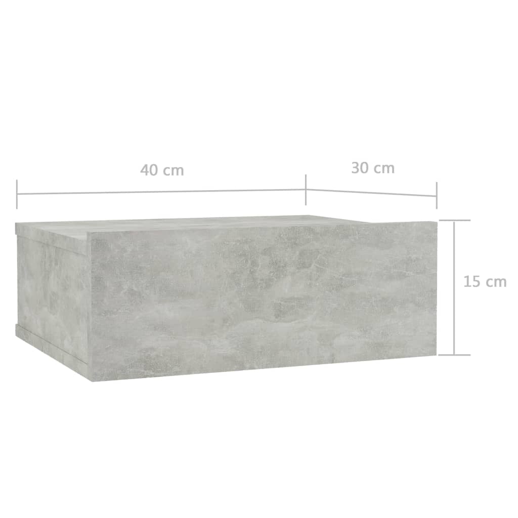Floating Nightstand Concrete Grey 40x30x15 cm Engineered Wood