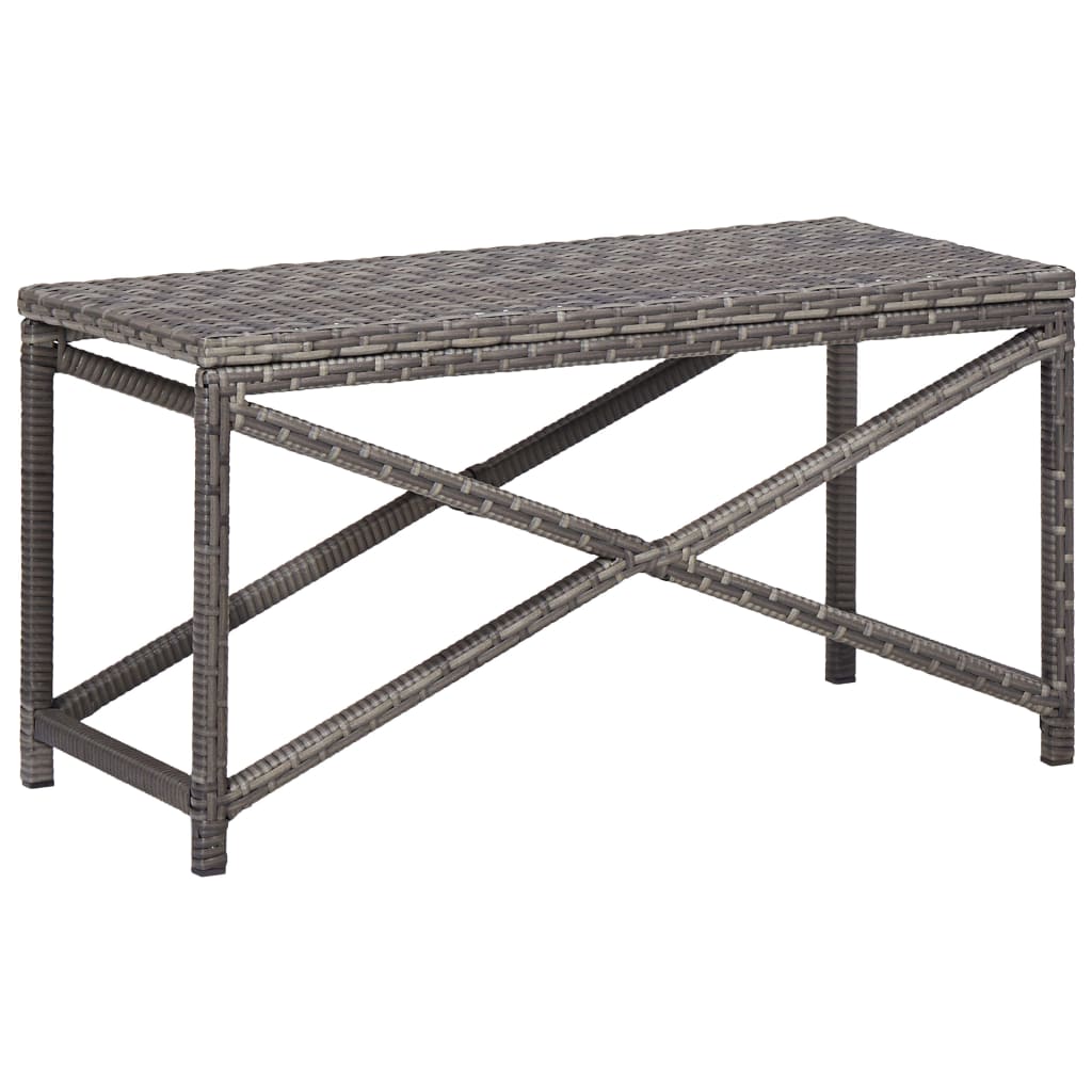 Garden Bench 80 cm Poly Rattan Grey