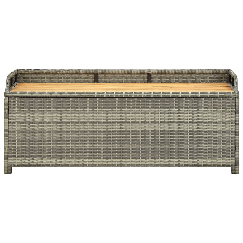 Garden Storage Bench 120 cm Poly Rattan Grey