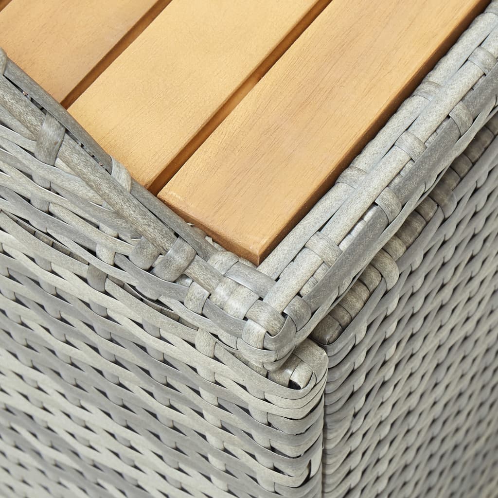 Garden Storage Bench 120 cm Poly Rattan Grey