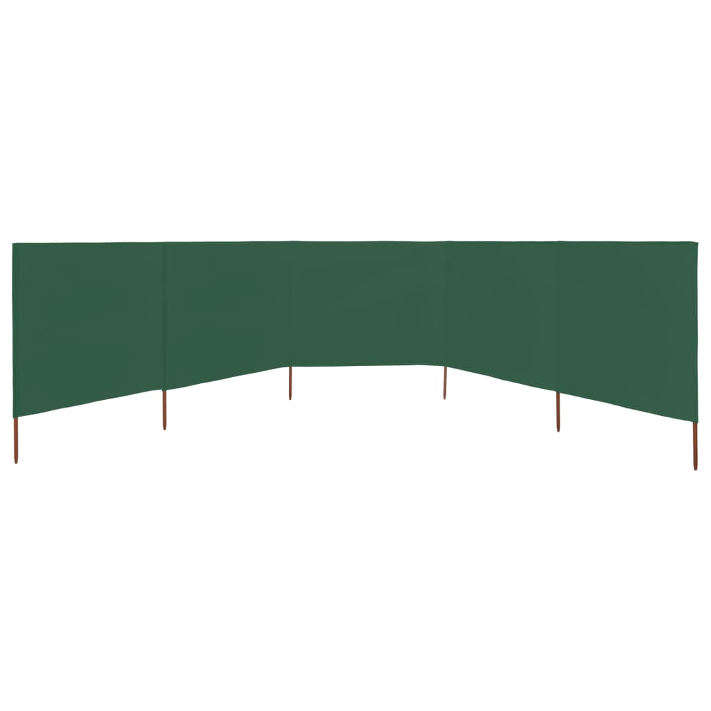 5-panel Wind Screen Fabric 600x120 cm Green