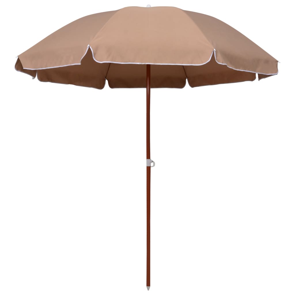 Garden Parasol with Steel Pole 240 cm Taupe